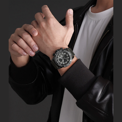NAVIFORCE Chronograph Herrenuhr mit Echtlederarmband