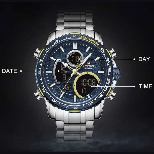 NAVIFORCE Herrenuhr mit Analog- & Digitalanzeige