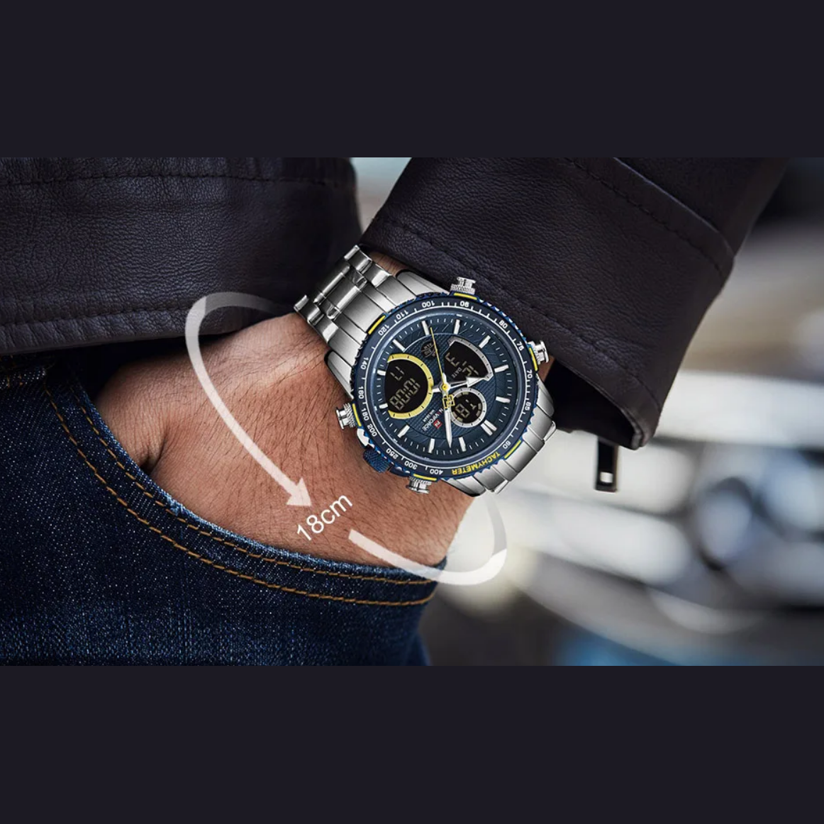 NAVIFORCE Herrenuhr mit Analog- & Digitalanzeige