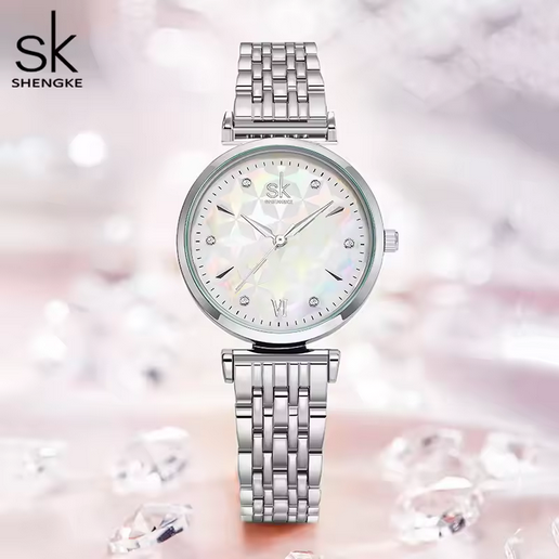 Shengke Damenuhr – Schlichte Eleganz in Silber