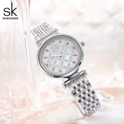 Shengke Damenuhr – Schlichte Eleganz in Silber