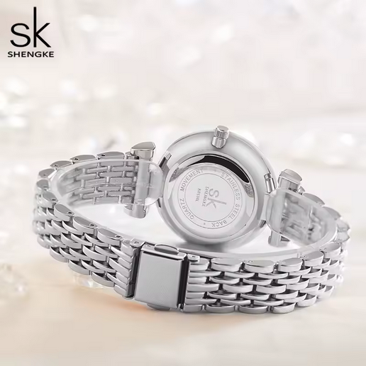 Shengke Damenuhr – Schlichte Eleganz in Silber