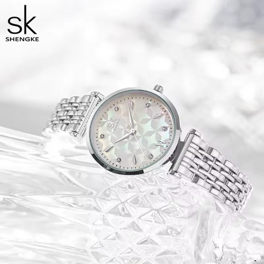 Shengke Damenuhr – Schlichte Eleganz in Silber