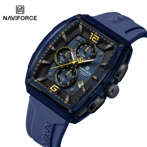 NAVIFORCE Herrenuhr – Chronograph, Silikonarmband, 5 ATM