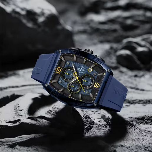 NAVIFORCE Herrenuhr – Chronograph, Silikonarmband, 5 ATM