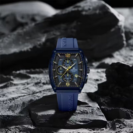 NAVIFORCE Herrenuhr – Chronograph, Silikonarmband, 5 ATM
