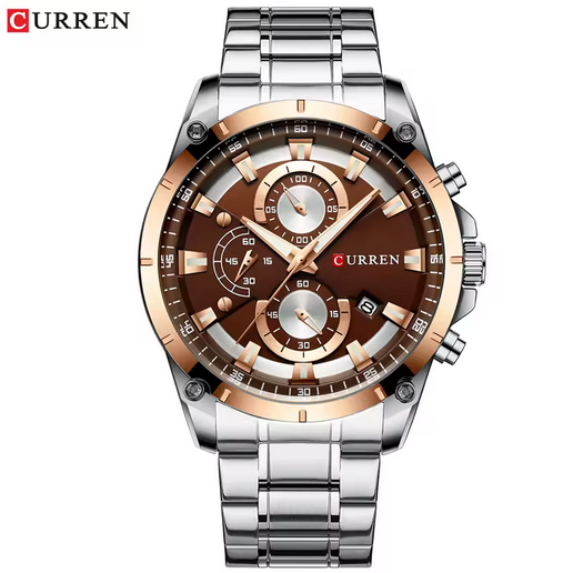 CURREN Herren Chronograph – Edelstahlarmband, 3 ATM