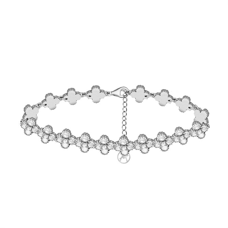 Vierblättriges Kleeblatt-Armband mit Zirkon