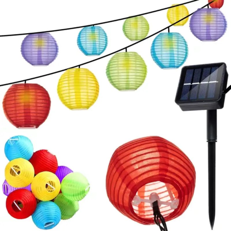 Nischenkauf.ch - LED Solar-Lampion-Lichterkette mit 7 Lichtmodi